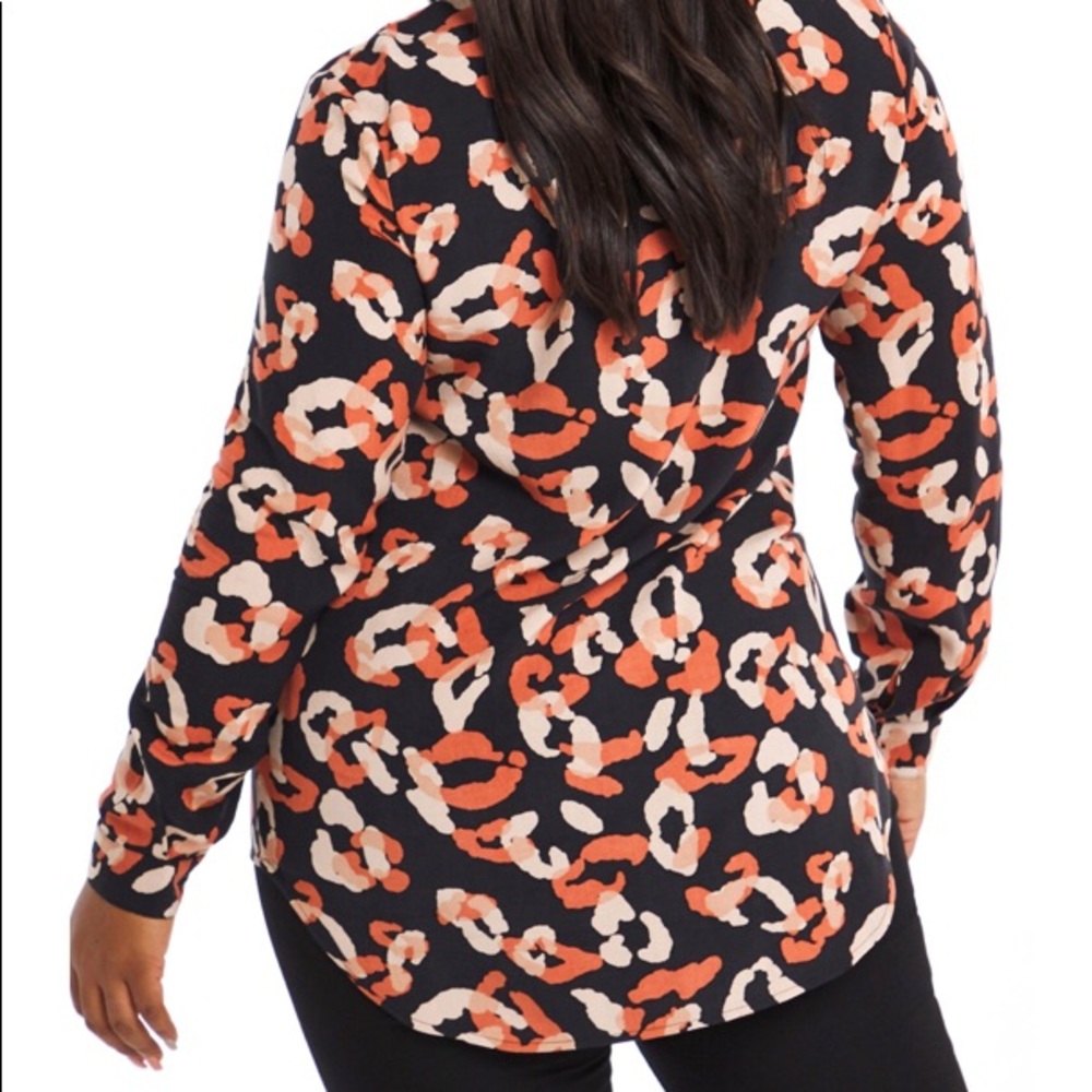New Animal Print Button front Shirt, Plus Size 14 & 18, Women's Blouse Leopard